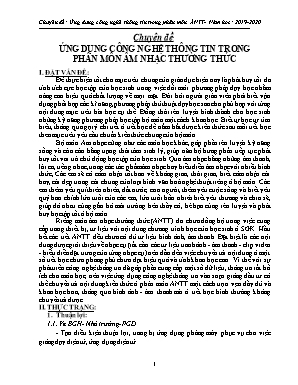 Chuyên đề Ứng dụng công nghệ thông tin trong phân môn âm nhạc thường thức - Năm học 2019-2020 - Trương Thị Mỹ Dung
